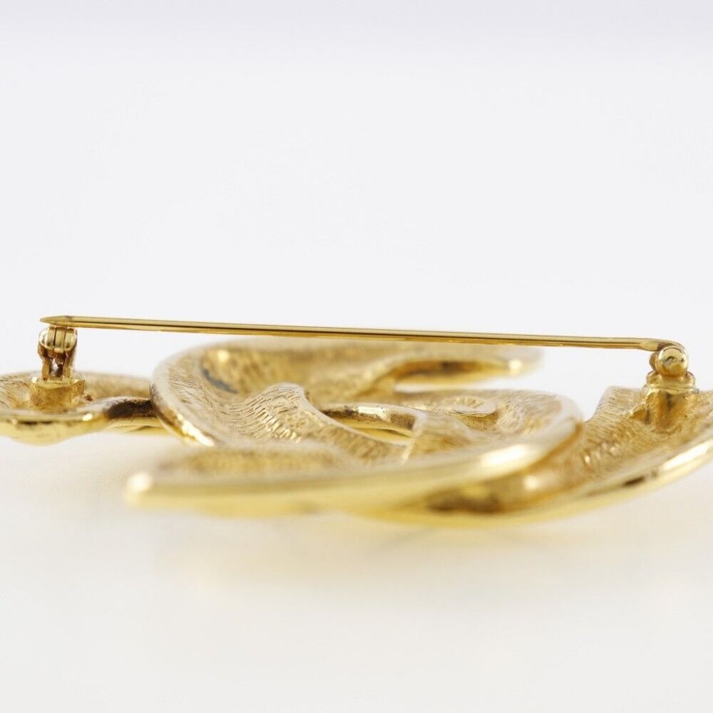 CHANEL COCO Mark Brooch Matelasse Plated Gold 34.3g Women - Picture 2 of 8